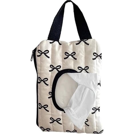 Sac en Tissu avec Nœud, Sac de Rangement Portable, Ornement de Voiture, Sac pour Lingettes Humides (1/5)