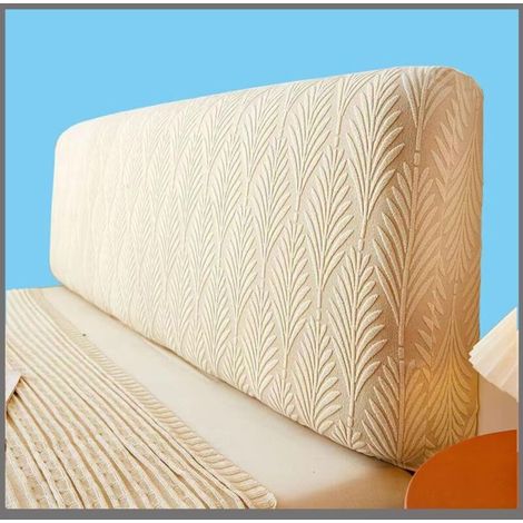 Housse de tête de lit extensible 180 cm – Tissu 95% polyester, 5% spandex – Lavable en machine – Antipoussière pour lits simples et doubles (1/5)