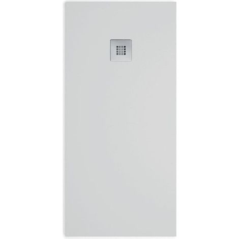 Mineralguss-Duschwanne extra flach MADISON Schieferoptik GRAU 100x100cm