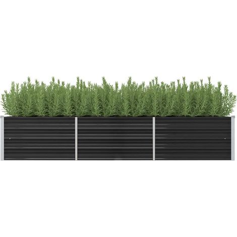 Arriate de acero galvanizado gris antracita 240x80x45 cm vidaXL