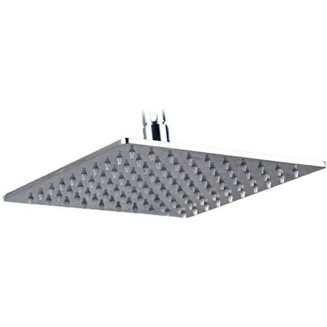 Cabezal de ducha cuadrado tipo lluvia con diseño antical, cabezal de ducha de acero inoxidable de alta presión, cabezal de ducha giratorio de 360°, fácil de instalar y limpiar, 8 pulgadas (20