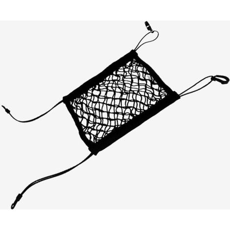 Auto-Netz-Organizer, universal Auto-Aufbewahrungsnetz, Auto-Schutznetz für Hundesicherheit, Rücksitz-Organizer, elastischer Haken (black) (1/4)