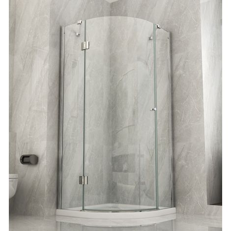Box Doccia Semicircolare 80x80 90x90 anta Battente 8 mm Vetro Cristallo - Misura Semicircolare 80x80 (1/4)