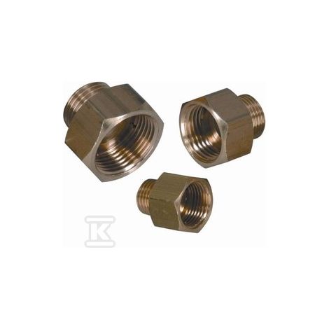Reducción de manguito-boquilla de latón de 1/2" x 3/8"