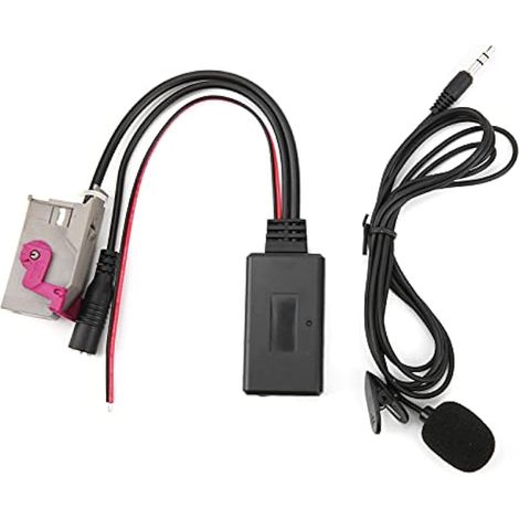 Adaptateur AUX Bluetooth, câble AUX Bluetooth 5.0 pour voiture avec microphone intégré, compatible avec les autoradios Audi A3, A4, A6, A8, TT, R8 et RNS-E. (1/5)