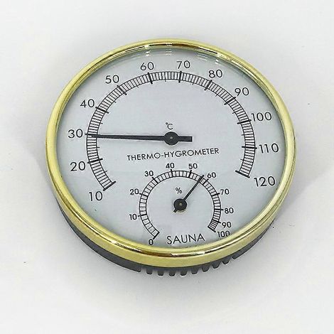 Thermomtre hygromtre 2 en 1 - Fiable et prcis pour la bonne temprature et l'humidit de l'air - Hygromtre de sauna pour une atmosphre apaisante (1/5)