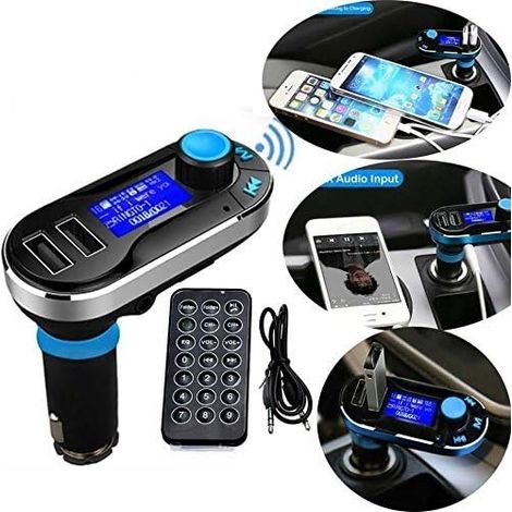 Kabelloser Bluetooth-MP3-Player, Freisprech-FM-Transmitter, Musik-Ladegerät, Dual-USB-Port QC 3.0-Schnellladung (1/3)