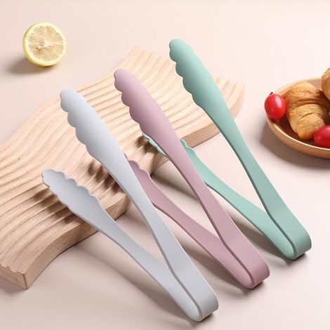 Pinzas de cocina de silicona de 3 piezas，pinzas para parrilla de silicona sin BPA，fáciles de limpiar，pinzas para carne (verde，rosa，gris) (1/4)