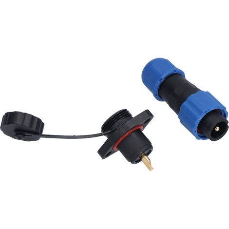 Connecteur électrique industriel SP131 étanche IP68, 380V 25A, pour applications aéronautiques et secteurs exigeants, avec fiche et prise à bride.