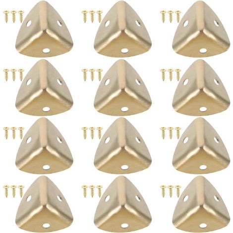 12 protège-coins décoratifs, inox/bois, pour boîtes en bois (1/5)