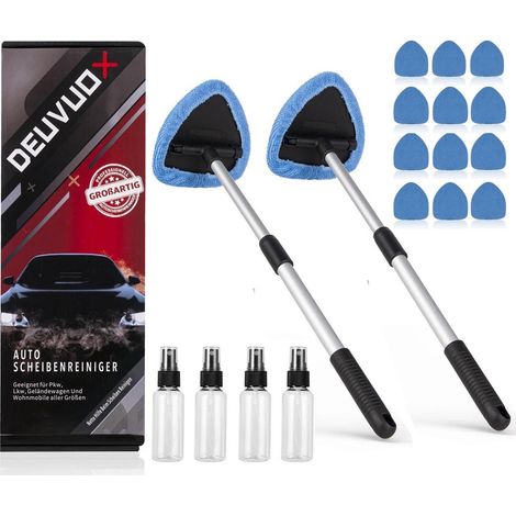 2x Autoscheiben Reiniger mit 12 Mikrofaserpads & 4 Sprühflaschen (1/5)