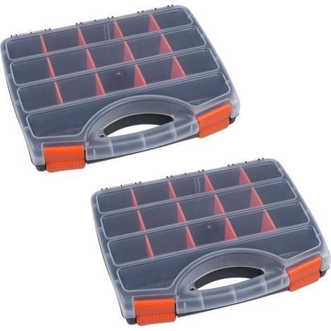Lot de 2 boîtes de rangement portables pour pièces détachées B-320, tournevis, matériel métallique, outil manuel de réparation de véhicules (1/4)