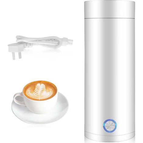 Mini Bouilloire Electrique de Voyage, 3 en 1 Mini Bouilloire 400 ml Bouilloire Electrique Portable Bouilloire de voyage Inoxydable pour Thé, Lait, Café, Blanc (1/5)