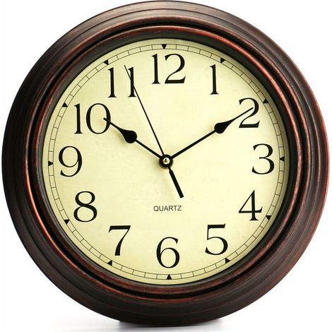 Classic Quartz Decorative Wall Clock With No Ticking Nostalgia 12 Inch (1/4)