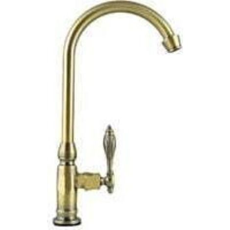 Robinet de Cuisine Mitigeur Robinet Laiton Brossé,Eau Froide Robinet Rotatif Lavabo,Robinet de Lavabo avec Tirette pour Vasque et Lave Mains,Bronze antique (1/5)