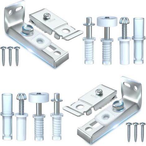 Kit de réparation de matériel de porte pliante Lot de 2 pièces de rechange pour portes de placard coulissantes pliantes comprenant un support supérieur et inférieur, un pivot de 3/8", une r