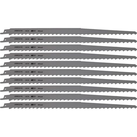 Reciprocating Saw Blade Pruning & Coarse Wood 300mm 3tpi Pack of 10 (1/2)