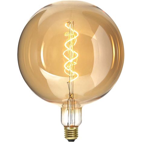 Star Trading Ampoule LED Industrial Vintage, E27, 130lm, 2,8W, ambre, intensité lumineuse variable, blanc chaud, 26,2 cm