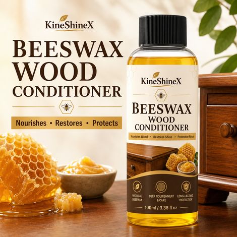 KineShineX Natürliches Bienenwachs-Holzpflegeöl: Hellt die Holzmaserung auf, langanhaltender, risshemmender Holzpflegewachs. (1/5)