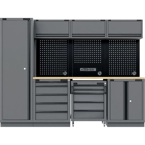 Sealey APMSBESTACK02W Superline PRO Black Edition Storage System with Rubber Wood Worktop 2.64m