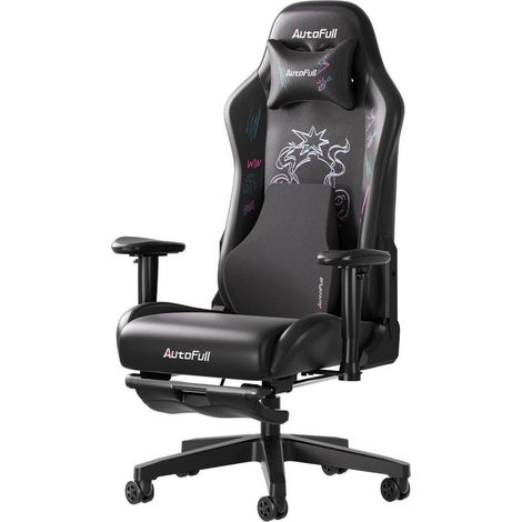 AutoFull C3 Gaming Stuhl, Ergonomisch mit Fußstütze, 150kg Belastbarkeit (1/5)