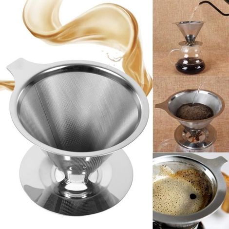 Filtre à Café - Inox - Double Couche - Écologique - Durable - Maille Fine (1/4)