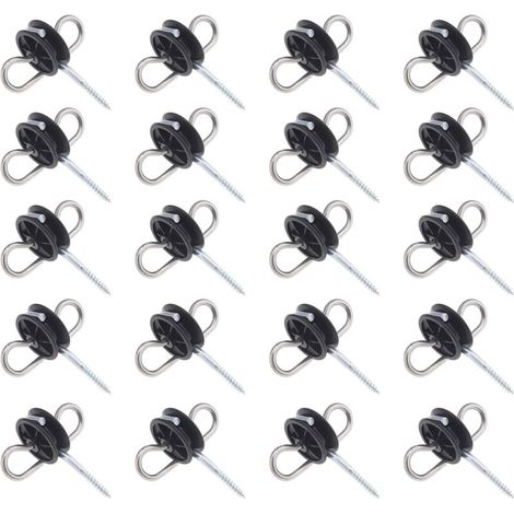 Isolateurs de Poignée Double Oeil pour Clôture Électrique Basse Impédance Pack 20 (1/4)