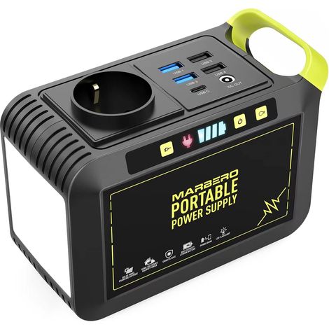 Station Électrique Portable 24000mAh Generateur Electrique Portable 88,8Wh Batterie Externe avec Prise 80W 220V USB C LED Batterie de Secours pour Camping Domestique Voyage Jardin Urgence (1/5)