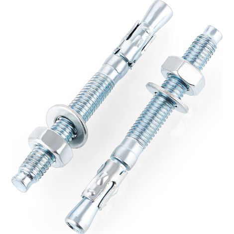 Goujon d'Ancrage M8x80mm Goujon Ancrage m8 en Fer Galvanisé pour Fixation Béton Lot de 35 Pièces avec Écrou et Rondelle Idéal pour Charges Moyennes Rénovation Maison (1/5)