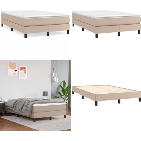 Sommier à lattes de lit matelas cappuccino 120x190cm similicuir - Matelas ensaché - Sommeil réparateur (1/5)