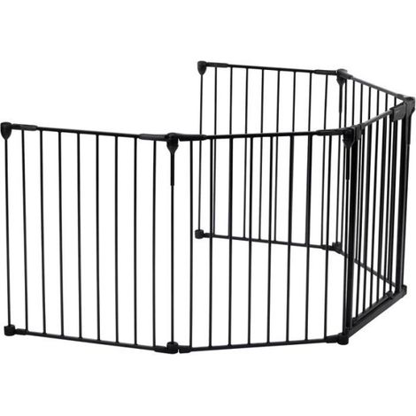 SAFETY 1ST Barriere modulaire 5 panneaux, barriere sécurité extra large 3 m, Ouverture dans les 2 sens, Installation facile, Noire (1/5)