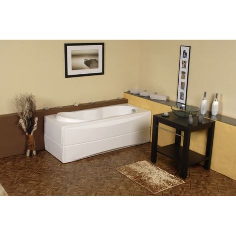 Baignoire rectangulaire avec tablier Sonia 150-170x70cm - Dimensions: 150x70cm - Siphon: Sans (1/4)