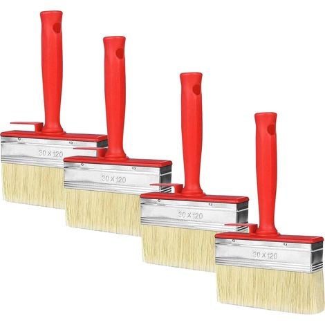 4 Pièces Pinceau de Clôture Pinceau Plat, 120 x 30 mm Pinceaux de Peinture, Pinceaux Plats Bricolage, Grand Pinceau pour Meubles, Mur, Terrasse (1/5)