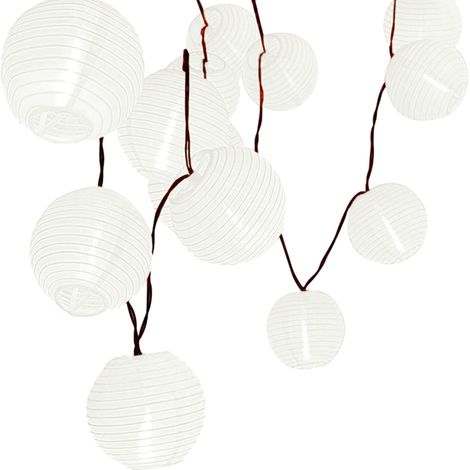 Guirlande Lumineuse Lanterne - 10 Lanternes Imprimées en Nylon - 3,3 m - Alimentation Secteur - Pour Décoration Intérieure et Extérieure (1/5)