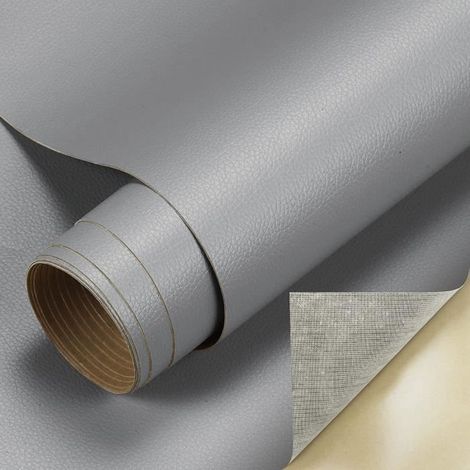 Patch de Réparation gris en Cuir, Auto-Adhésif, Kit Premiers Soins pour Canapé de Siège de Voiture Meuble Vestes Sac À Main (1/4)