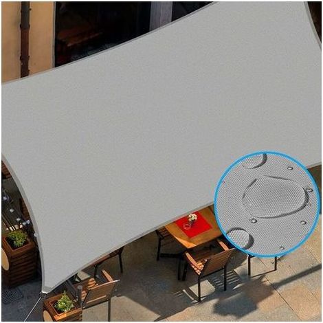 Voile d'ombrage rectangulaire 3x3 m – Imperméable et protection UV – Tissu haute densité pour terrasse et jardin – Installation facile avec corde (1/4)