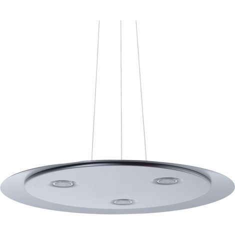 Lampada a sospensione Lampada a sospensione a LED Lampada a sospensione da sala da pranzo Lampada da soggiorno, realizzata in metallo color cromo, 3x LED 7.5W 350Lm bianco caldo, PxH 50x150 cm (1/2)