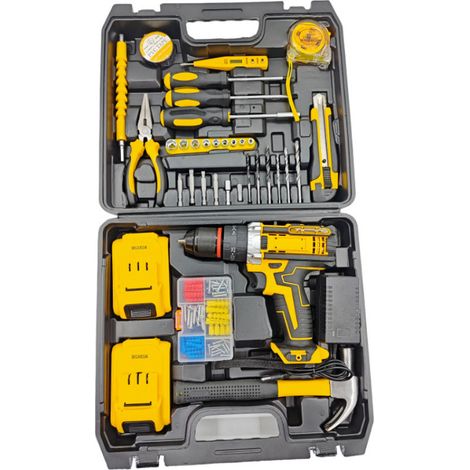 Perceuse Visseuse Sans Fil 21V, Perceuse Électrique Multifonction avec Mandrin 3 Mors, 2 Batteries Lithium et Chargeur, Tournevis Électrique pour Bricolage