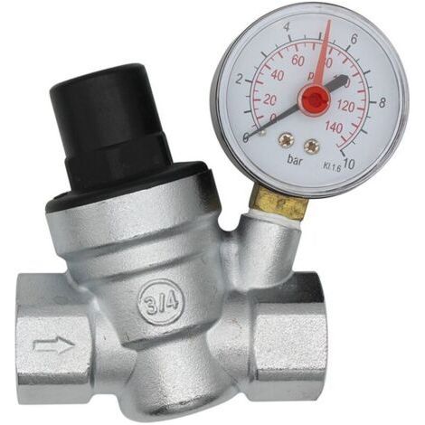 Ulisem DN20 3/4 in. Water Pressure Reducer with Pressure Gauge (1/4)