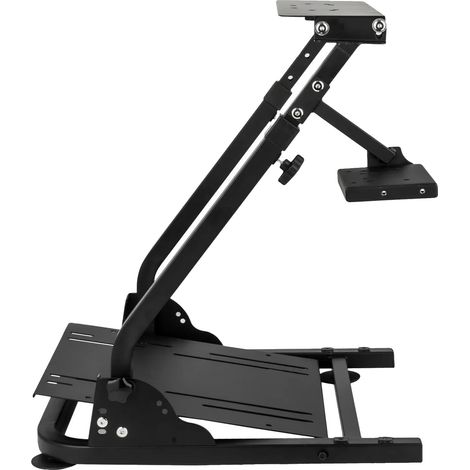Supporto per volante, altezza regolabile da 27" a 31,5", dimensioni base 18,9" x 22,6", dimensioni da chiuso 18,9" x 30,3" x 7,5", compatibile con volanti da corsa, peso 31 libbre (1/5)