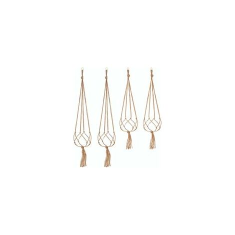 Lot de 4 cordes suspension macramé, 2 x 105 cm + 2 x 90 cm, intérieur/extérieur –