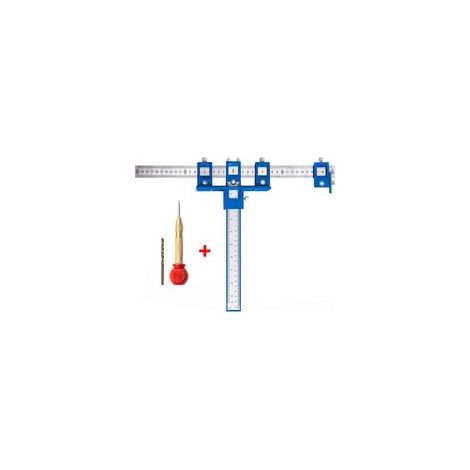 Localizador de brocas para madera, herramienta guía para brocas de madera para pomos y tiradores de armarios, fácil instalación y diseño con peso. Incluye una broca y un punzón de posicionamiento.