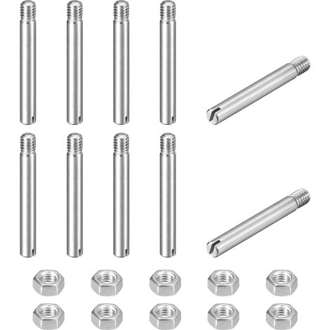 10pcs Goupilles Cylindriques avec Écrou, M4x30mm Goujon Cylindrique Fendu Fileté Externe 304 Acier Inoxydable Industriel Mécanique Chevilles Support d'Étagère Tige Fixation Meubles (1/5)