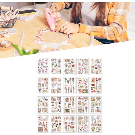 20 feuilles d'autocollants décoratifs imperméables pour agenda, journal, calendrier et scrapbooking (style 1) (1/5)