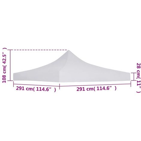 Toit de tente de réception 3 x 3 m blanc - Accessoire pour tonnelle tente de réception jardin extérieur (1/5)
