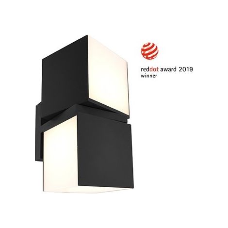 LUTEC LED Außenwandleuchte Cuba lámpara de pared, Negro, 21.3 x 10 x 21.3 (1/2)