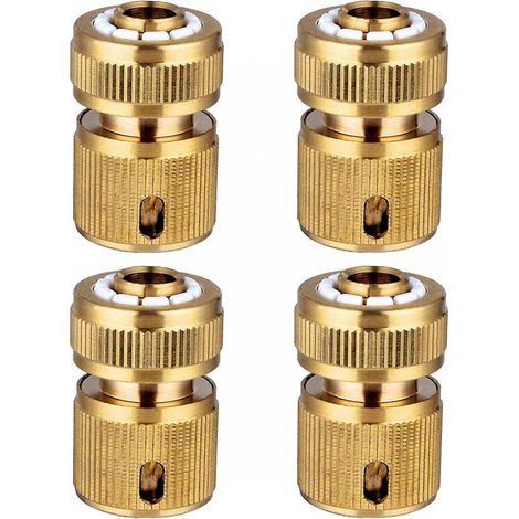 BEBUSINGOTO conectores rápidos de latón para manguera de jardín de 1/2" (1/5)