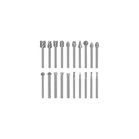 Set di 20 frese rotative, punte in carburo, frese rotative HSS compatibili con Dremel, gambo da 1/8" (3 mm), utensile rotante per smerigliatrice, lavorazione del legno, lucidatura dei metalli, incisio