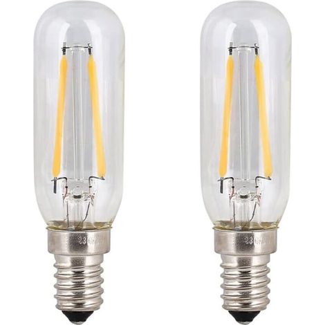 Lot de 2 ampoules LED 4W SES pour hotte aspirante E14 Blanc froid 6000K T25 Ampoules à filament de tube 40W Remplacement à incandescence Petite vis Edison Appareil non dimmable pour hotte