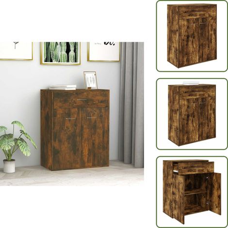 Sideboard Räuchereiche 60x30x75 cm Holzwerkstoff - Schreibtisch - Wohnzimmermöbel - Sideboard - Regal - Holzmöbel (1/5)